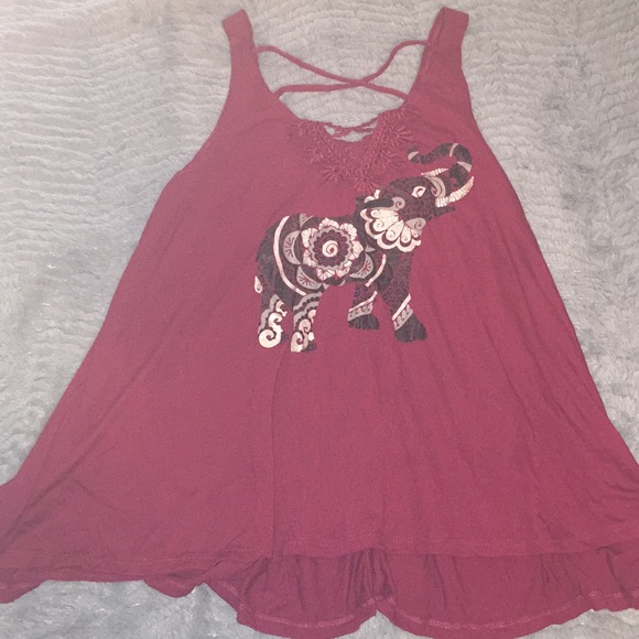 Maroon Elephant Tank Top - Picture 1 of 4